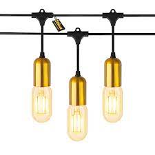 Litehouse 10m LED Modern Festoon Gold Socket Bulb String Light - 10 Bulbs